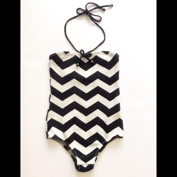 Anthropologie Undrest Knitted Chevron Swimsuit, XS - Picture 2 of 4